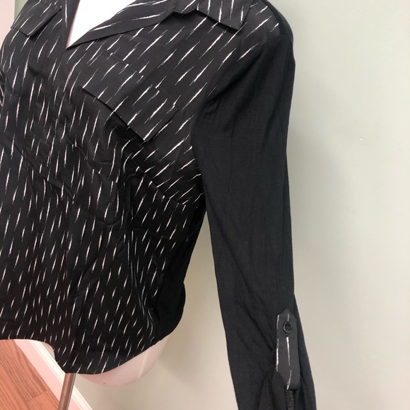 Kensie | Women's 3/4 Length Sleeve Shirt | Blouse | Lightweight | Black - Picture 2 of 3